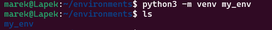 utworzenie wirtualnego środowiska Pythona w bash